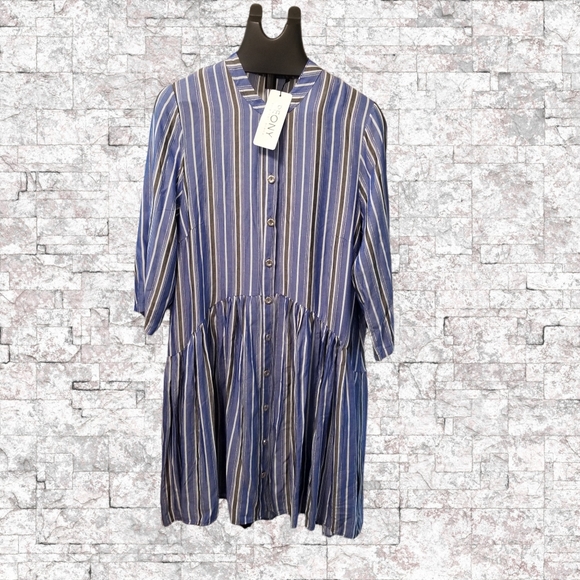 Peony dress 3XL stripes with metallic highlight NWT - Picture 1 of 5